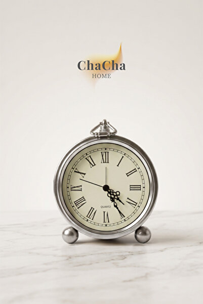 ChaCha Home Serene Bell Vintage Metal Çalar Saat & Premium Masaüstü Dekoratif...