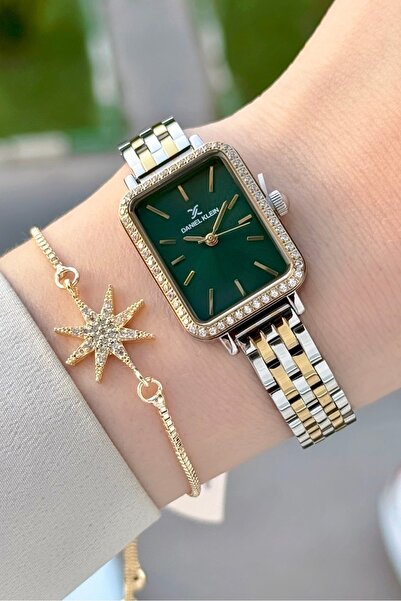 Daniel Klein Kadranı Yeşil Kordonu Gold Gümüş Renk Hediye Paketli 21 Mm Kadın...
