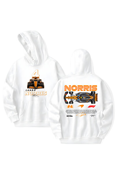 STİL-X Lando Norris Printed Cotton Long Sleeve Hooded Sweatshirt with 3 Threa...