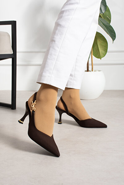 MERVESTORE Gold Detail Stylish Heeled Shoes