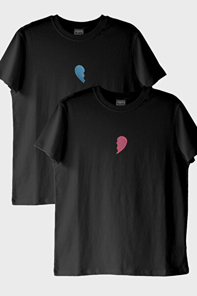NUUGG Half Heart Design Couple Combination T-Shirt - Valentine's Day Gift