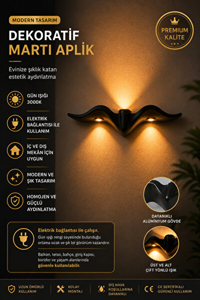 LEDMAX Dekoratif Martı Led Aplik
