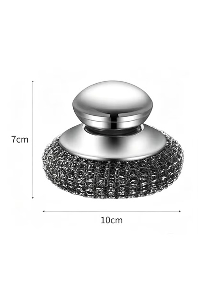 Choice1 Blue Stainless Steel Pot Brush with Handle Robust Metal Ball for Dish...