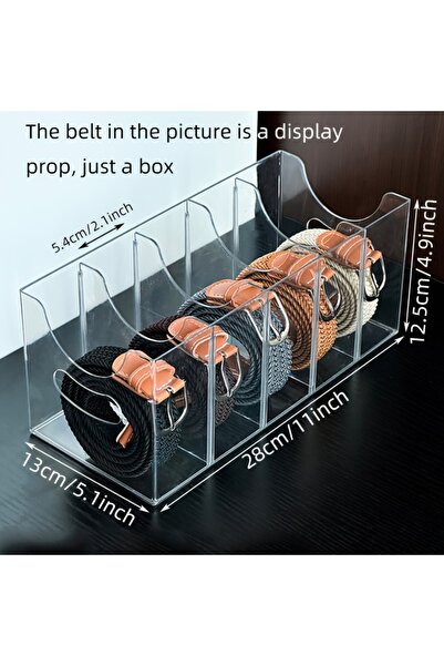 Choice 1pc white Belt , Tie & Scarf Organizer Box - Multi-Compartment Storage...