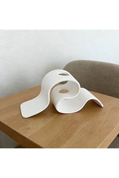 Choice 1 Pcs White 1pc Modern Minimalist Curved 3D Printed Vase Creative Ribb...