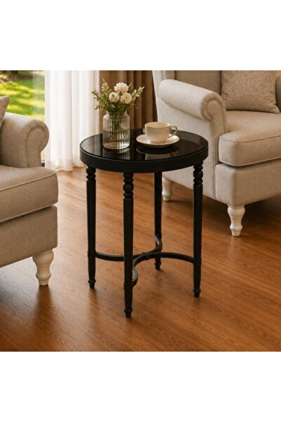 Tela Oval service table black color