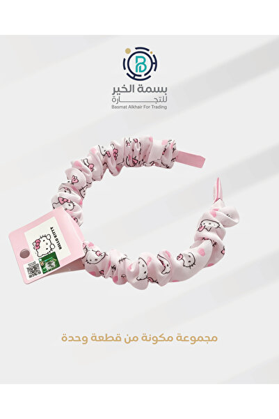 Hello Kitty طوق شعر قطعة وحدة للفتيات مطبوعة برسومات شخصية كرتونية هالو كاتي