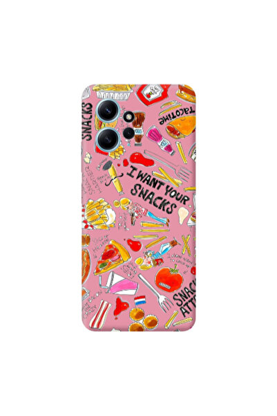 Other Xiaomi Redmi Note 12 4G Snack attack Pink Colored Silicone TPU Θήκη