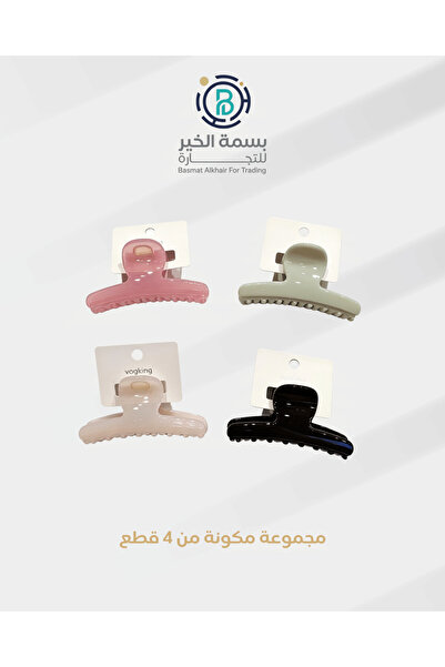 basmh مجموعة مشابك شعر شباصات مكونة من 4 قطع متعدد الأشكال والألوان