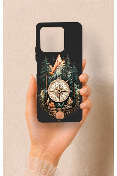 Vip Case Reeder S71 Compatible Compass Forest Patterned Silicone Case