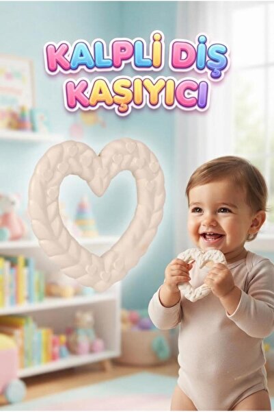 Tıfıl Toys Heart Shaped Flexible Bpa Free Embossed Pastel Colored Toy Baby Te...