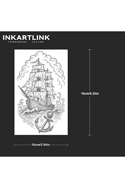 Choice 435-1016XL INKARTLINK ملصق وشم بتصميم مرساة الإبحار، مقاوم للماء، تجسي...