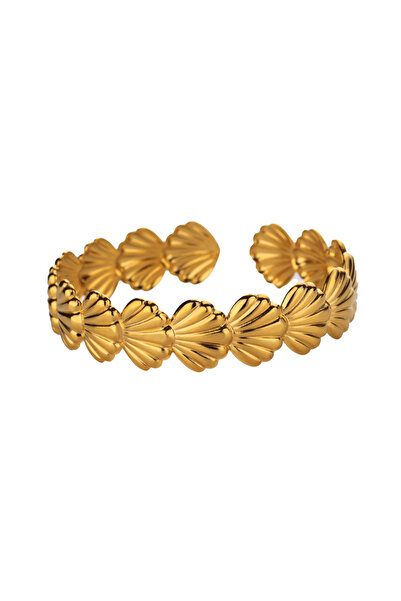 Choice B1697G Shell Cuff Bracelets For Women Gold Color Stainless Steel Openi...