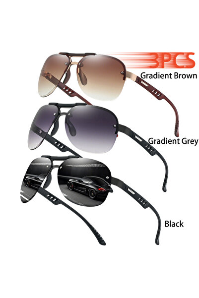 Choice 3PCSM33 3PCS Vintage Pilot Sunglasses Gradient Lens Fashion Brand Desi...