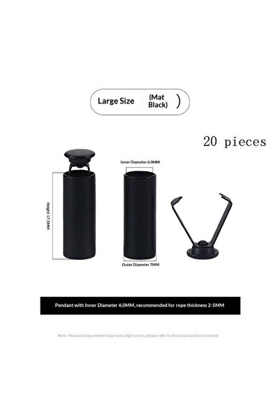Choice3 Black 20pcs 20Pcs DIY Lanyard Accessories Metal Rope Ends Stopper But...