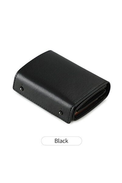 Choice QB2000-Black Minimalist Slim Fit Women'S Three Fold Wallet | Black Mic...