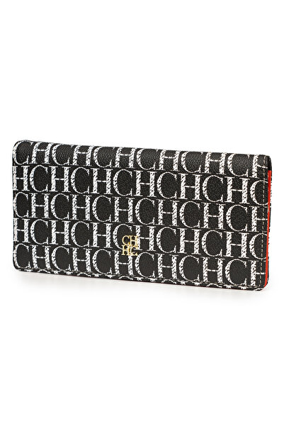 Choice4 CA13-C33-BLACK CH Monogram Long Wallet Gold Logo Accent Multiple Card...