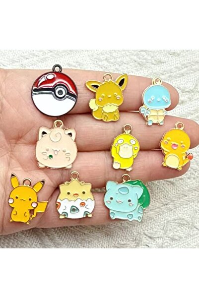 Choice8 Pure Gold Color 10pcs Anime Cartoon Charm for Jewelry Making Necklace...