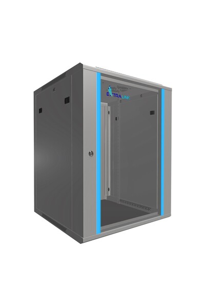 Extralink 15U 600x600 Gri |   Dulap rack |   montat pe perete