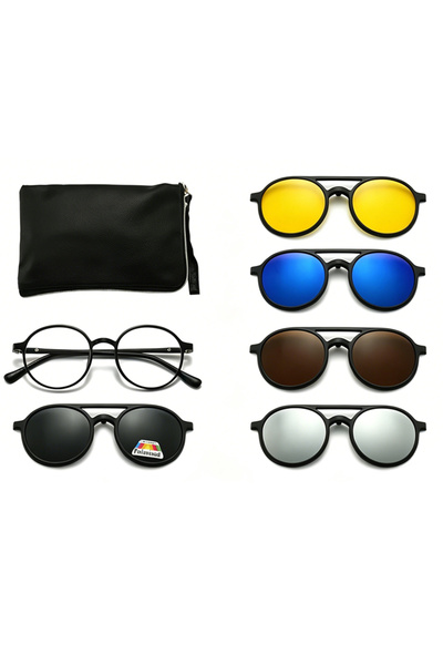 Choice1 نظارات شمسية مستقطبة 5 في 1 طراز 2306A، إطار بصري مغناطيسي مع عدسات ل...