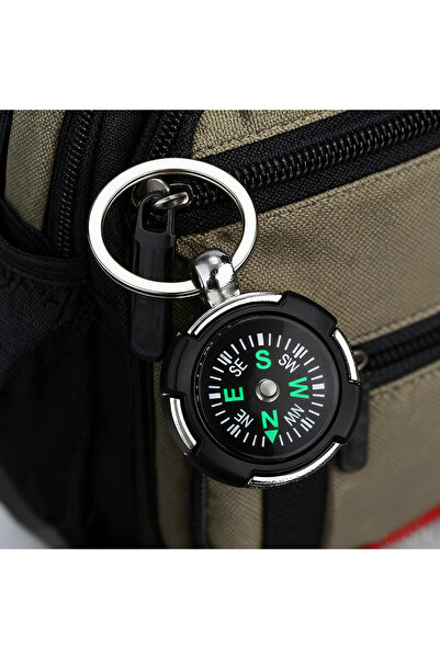 Choice6 round 7 Styles Compass Keychain Unisex Outdoor Mountaineering Rock Cl...
