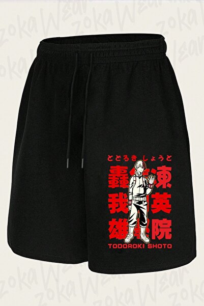 ZOKAWEAR شورت مطبوع بتصميم My Hero Academia Shoto Todoroki Shoto للجنسين