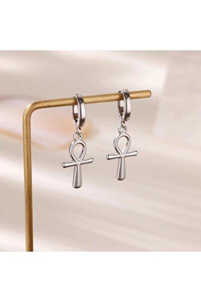 Choice1 E5991P Egyptian Ankh Cross Hoop Earrings For Women Men Gold Color Sta...