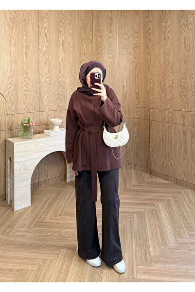 SOİ Angora Belted Blouse Brown
