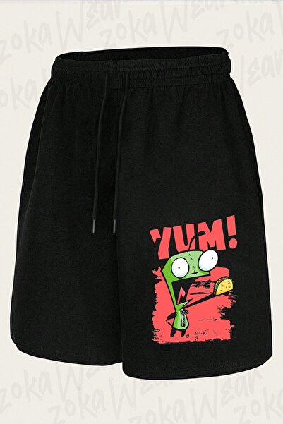 ZOKAWEAR Unisex Invader Zim Gir Yum Design Printed Shorts