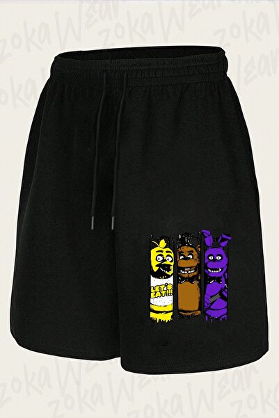 ZOKAWEAR Unisex Fnaf Five Nights v13 Σορτς με στάμπα σχεδίου