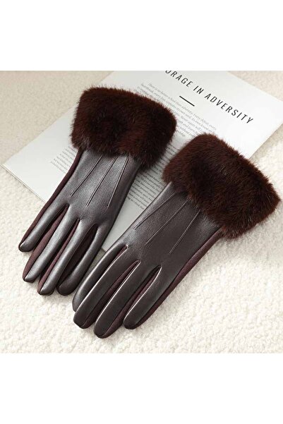 Choice3 One Size Brown New Leather Fashionable Soft Gloves for Women Artifici...