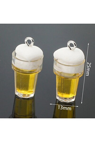 Choice 10pcs 10Pcs Miniature 3D Beer Cup Resin Charms Pendants For Jewelry Ma...