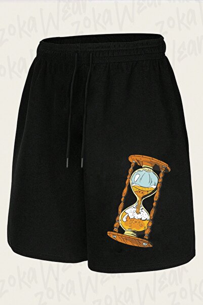 ZOKAWEAR Unisex Hourglass Time Wooden Design Printed Shorts