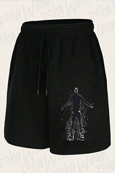 ZOKAWEAR شورت مطبوع بتصميم إيمينيم للجنسين