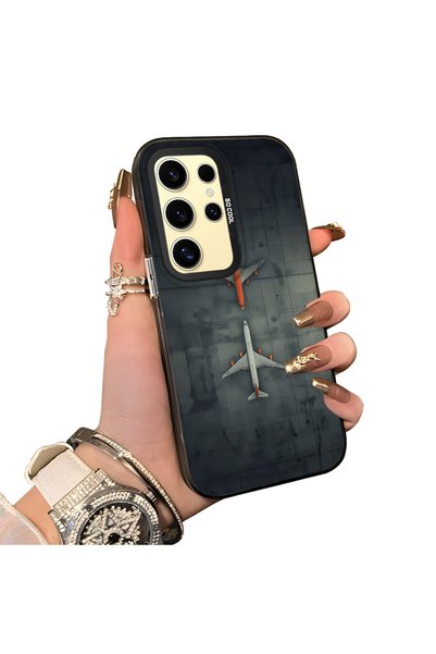 Hontinga Samsung Galaxy S24 Ultra Compatible Silicone Edge Hard Back Case Cou...