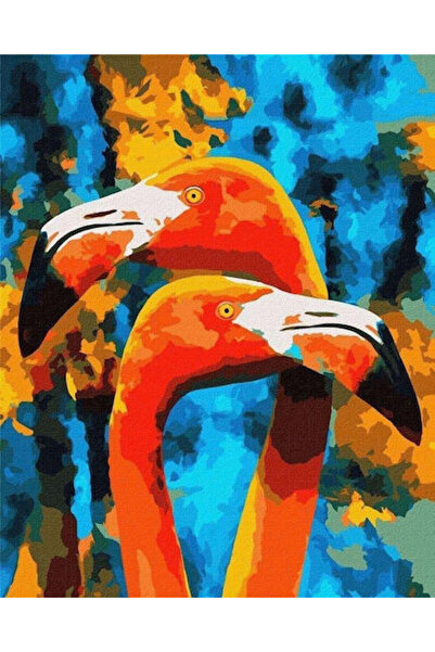 ideyka Pictură pe numere Flamingo portocaliu 40x50