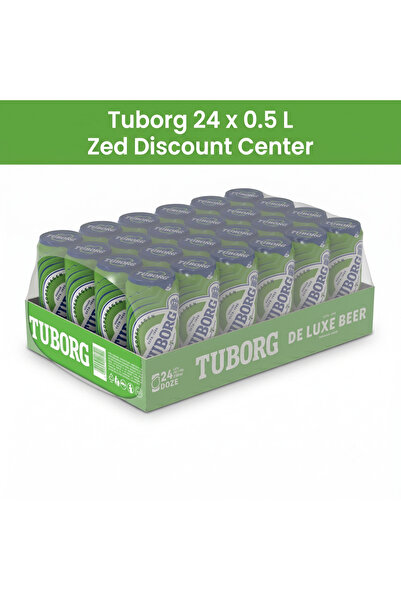 Tuborg Bere Lager Premium Green, 24 x 500ml Doze - Multipack Pilsner Croțean,...
