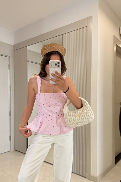 Gizem Ecemiş Hobbie Pembe Çiçekli Büstiyer