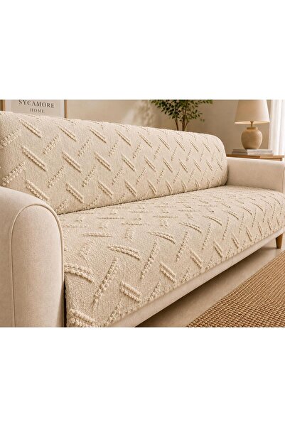 SYCAMORE HOME Premium Şönil Koltuk Örtüsü 175x215 cm Çekyat Örtüsü Kaymaz Yık...