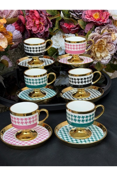 Ulus Home 6-Person Porcelain Goose Feet Coffee Cup Set