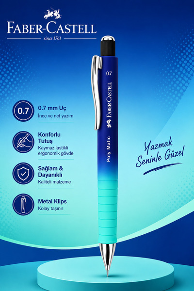 DANACI KIRTASİYE Faber-Castell Polymatic Flow Edition Versatil Kalem 0,7 Mavi...