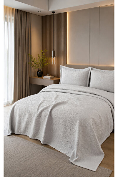 BED-LİNE طقم مفرش سرير إيما مزدوج رمادي 240*230 سم