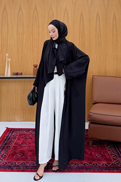 fushya design Boncuk İşlemeli Abaya