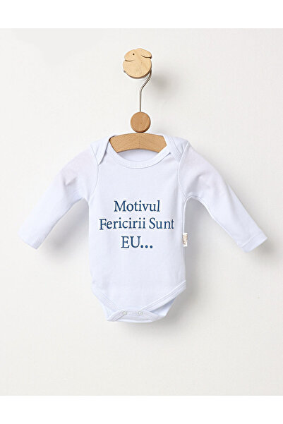 MiniKids Body Motivul fericirii sunt eu alb-albastru