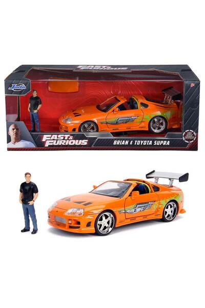 Jada 1:24 Fast &amp; Furious Die Cast Brian Figürü ve Toyota Supra 1995 Araba