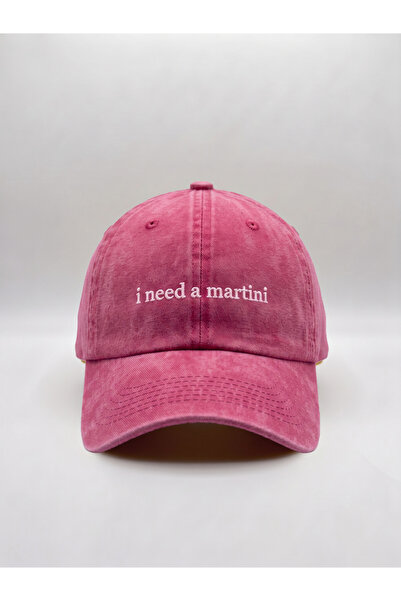 Hathub Club "i need a martini" Nakışlı Yıkamalı Şapka / Kep