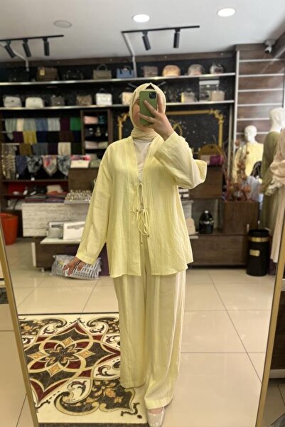 HUMEYRA Kimono Set with Tie Detail