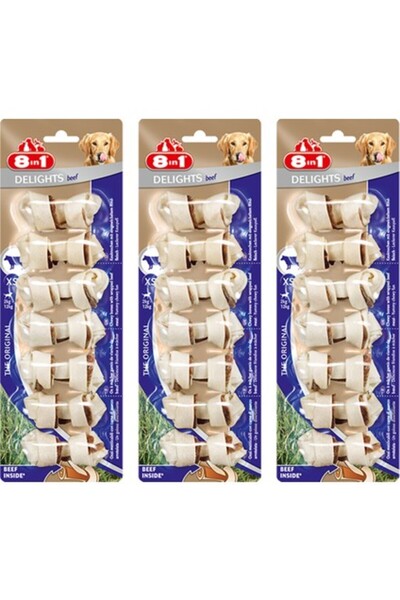 8in1 Beef Delights Bone Köpekler Için Biftekli Ağız Bakım Kemiği 7’li Paket x...