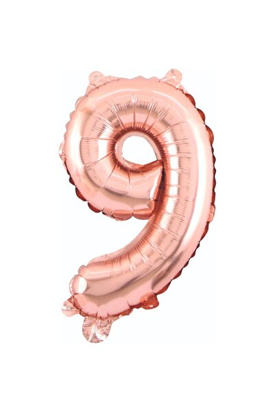 Parti Dükkanı 34 Inch 9 Number Rose Gold Foil Balloon 76 cm Helium Compatible...