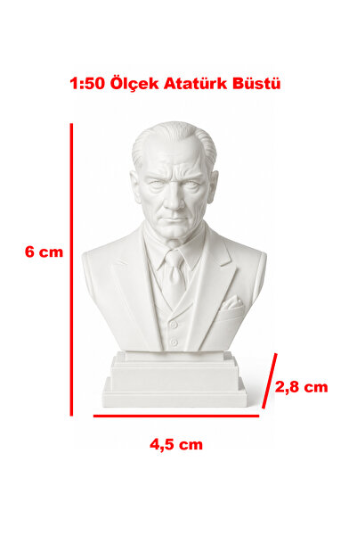 Friday Home 1 Adet Minyatür Atatürk Büstü - 1:50 Ölçek 6 cm